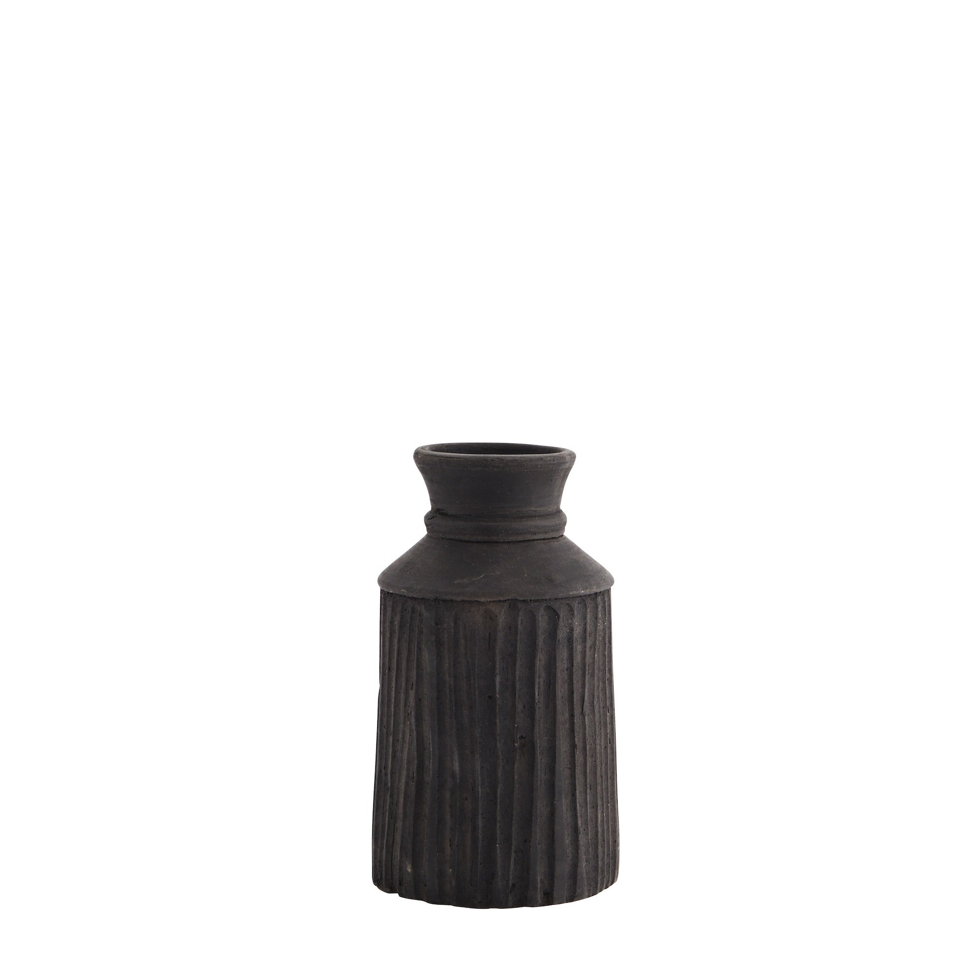 Black Rustic Terracotta Vase for Dried Flowers - Ivy Nook