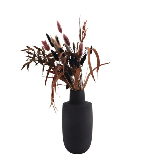 Black Iron Monochrome Vase - Ivy Nook