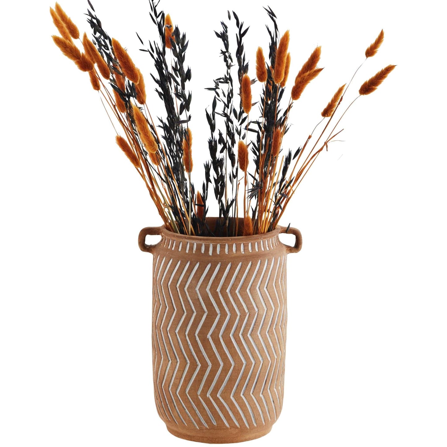 Grooved Terracotta Dried Flower Vase - Ivy Nook